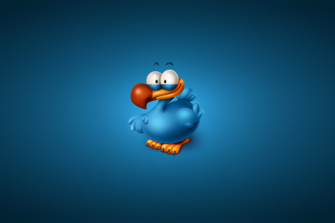 Funny Blue Bird wallpaper 480x320