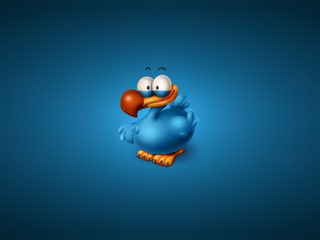 Funny Blue Bird wallpaper 640x480