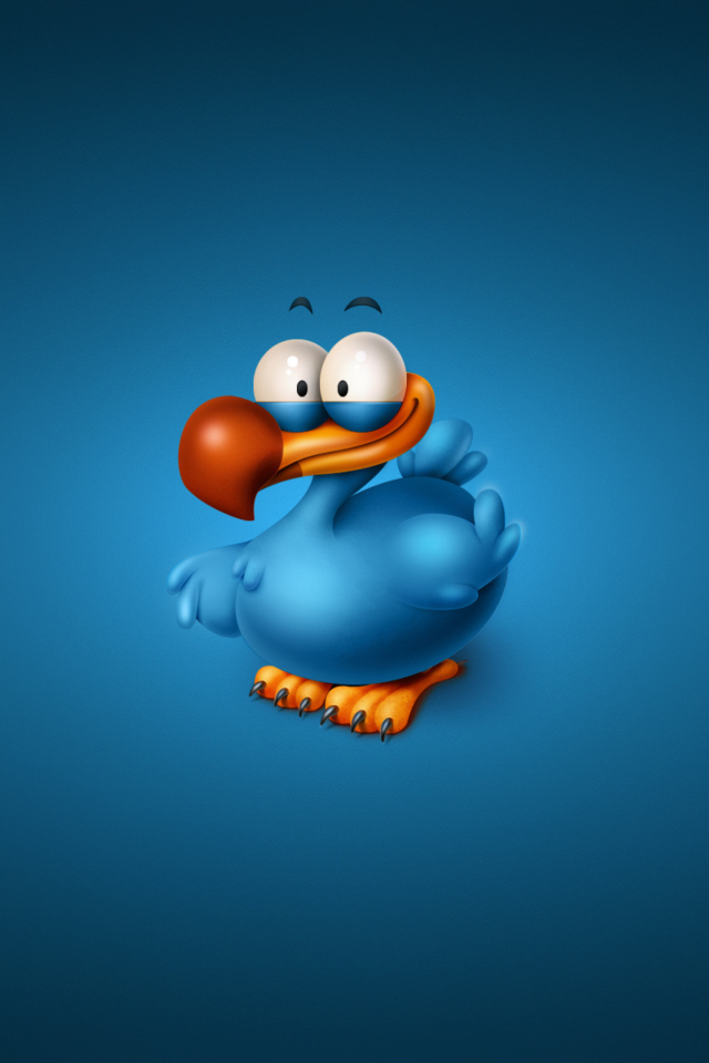 Das Funny Blue Bird Wallpaper 640x960