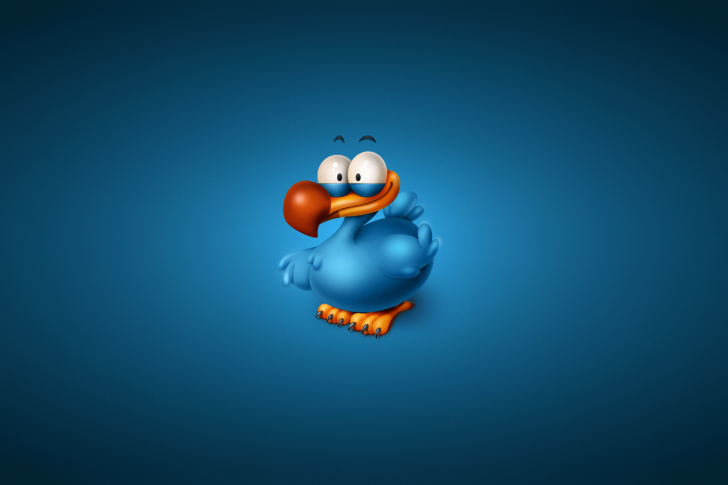 Funny Blue Bird wallpaper