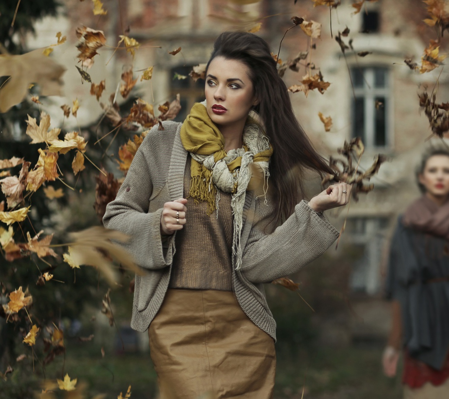 Das Autumn Girl Wallpaper 1440x1280