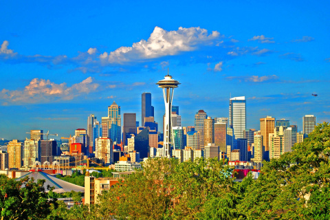 Screenshot №1 pro téma Seattle Landscape, Washington 480x320