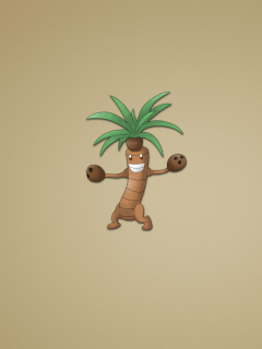 Funny Coconut Palm Tree Illustration wallpaper 240x320