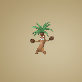 Kostenloses Funny Coconut Palm Tree Illustration Wallpaper für iPad 2