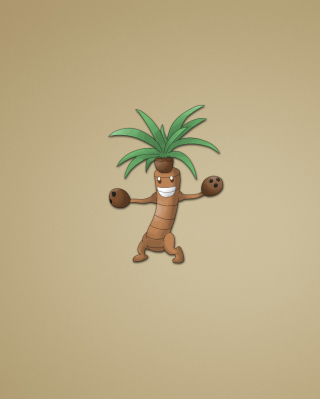 Funny Coconut Palm Tree Illustration - Obrázkek zdarma pro 320x480
