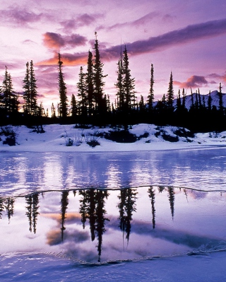 Kostenloses Winter Evening Landscape Wallpaper für iPhone 4