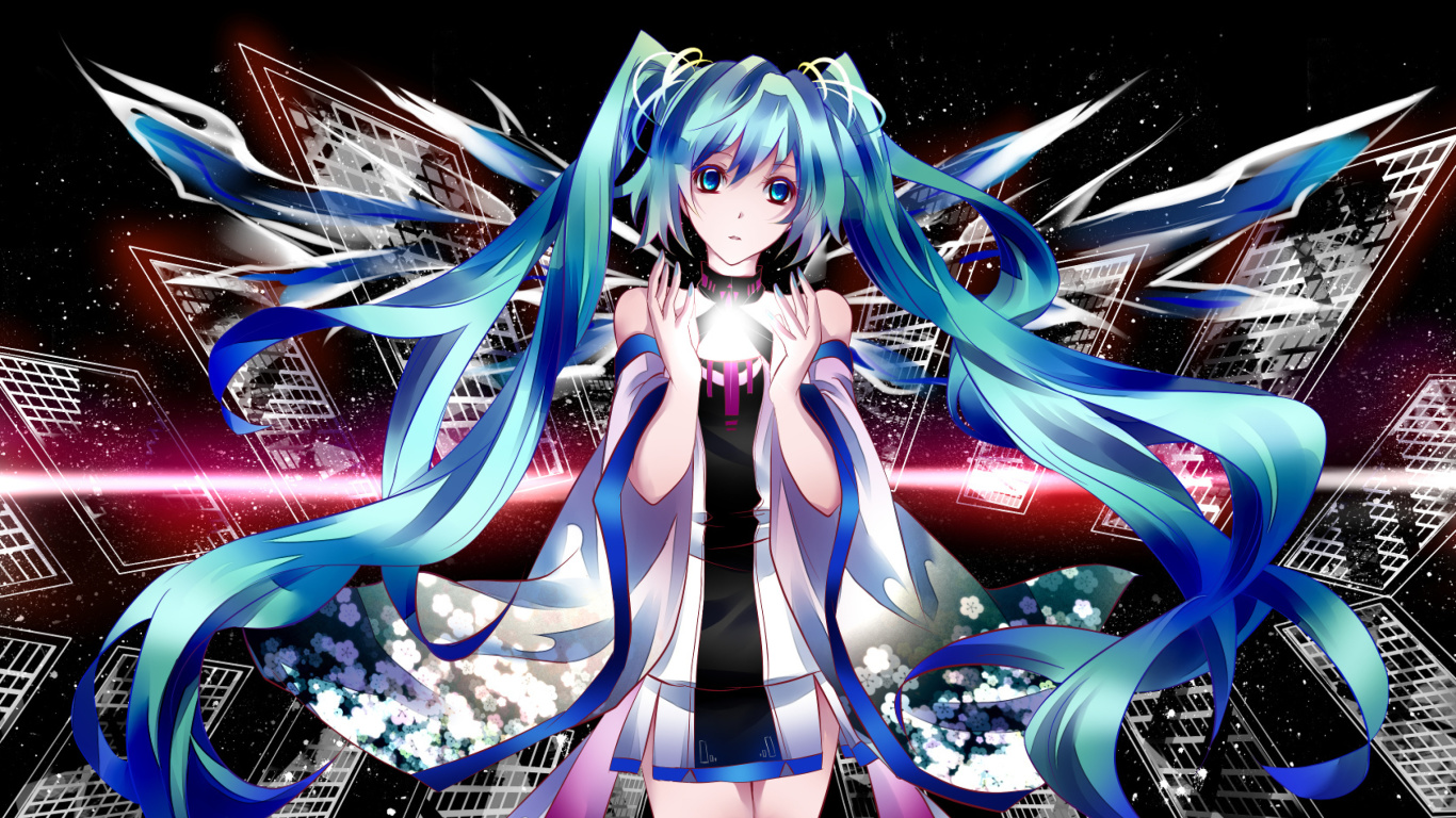 Screenshot №1 pro téma Vocaloid Hatsune Miku 1366x768