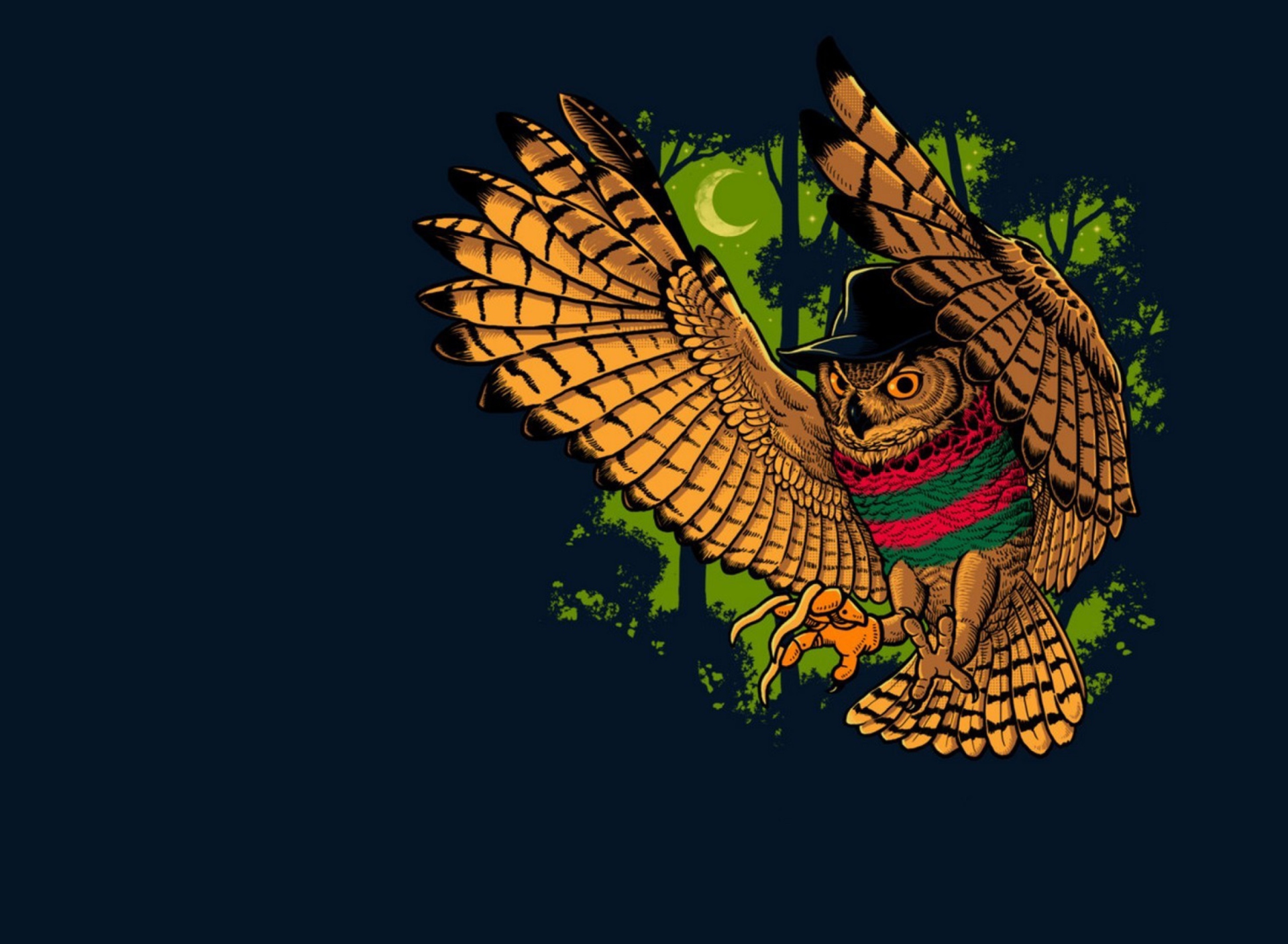 Обои Freddy Krueger Owl 1920x1408