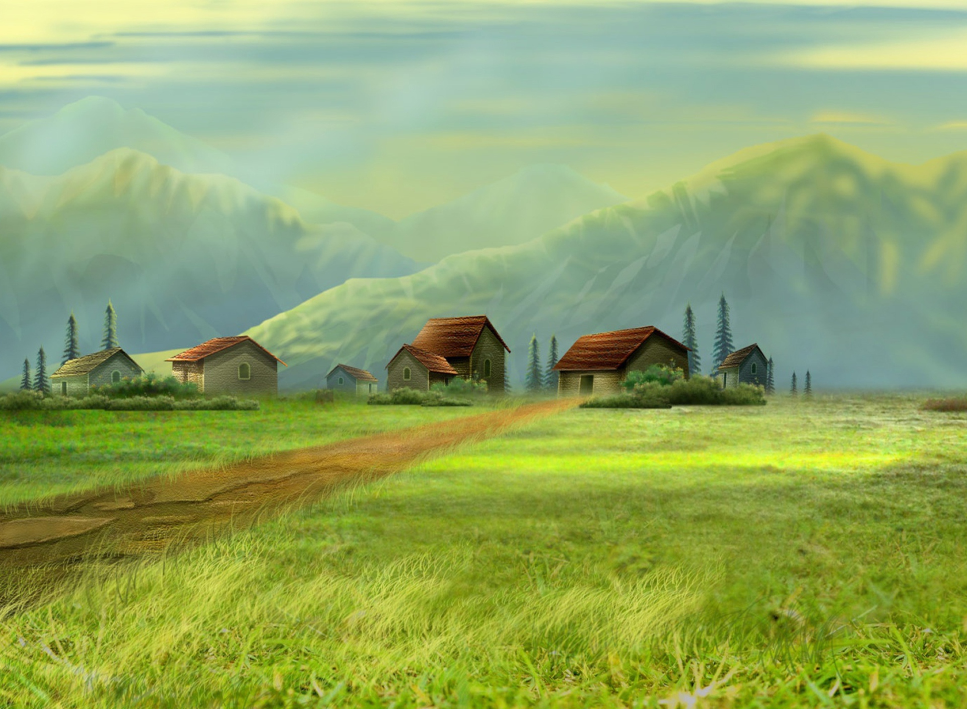 Screenshot №1 pro téma Small Village Drawing 1920x1408