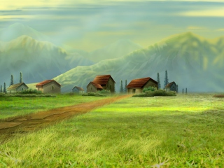 Screenshot №1 pro téma Small Village Drawing 320x240