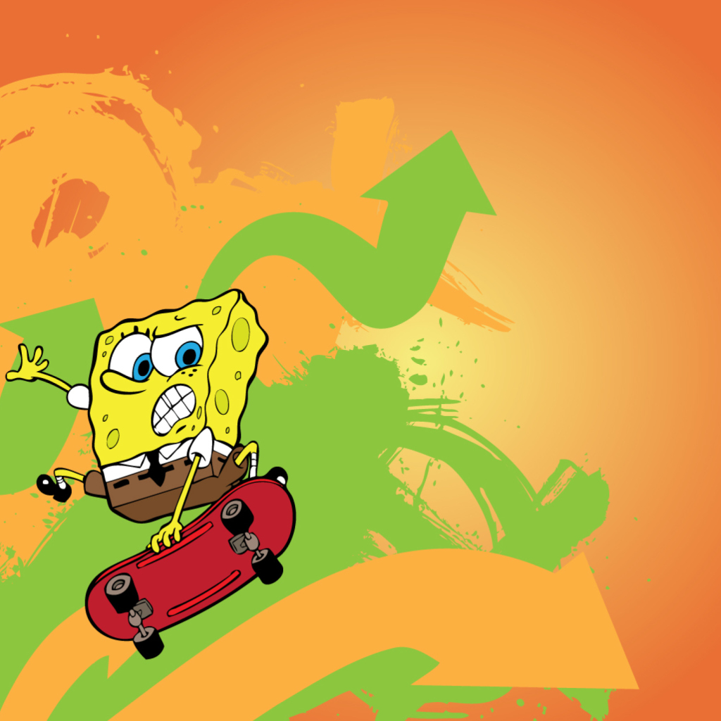 Das Spongebob Skater Wallpaper 1024x1024