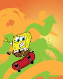 Fondo de pantalla Spongebob Skater 128x160