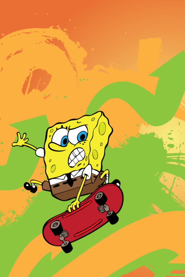 Fondo de pantalla Spongebob Skater 640x960