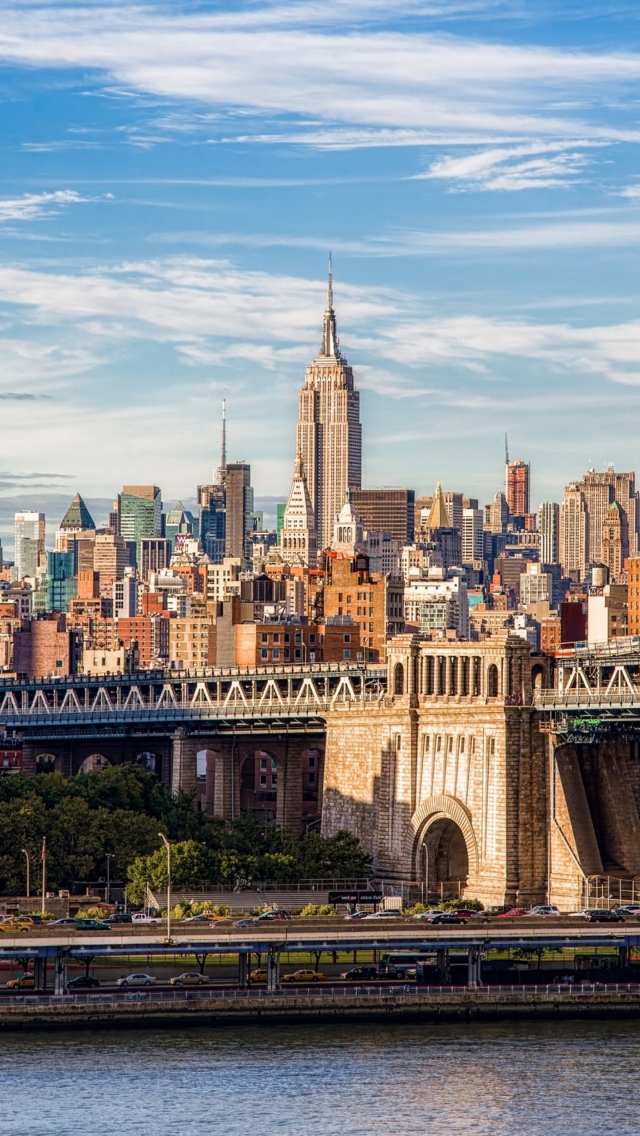 Fondo de pantalla Brooklyn Bridge, Manhattan, New York City 640x1136