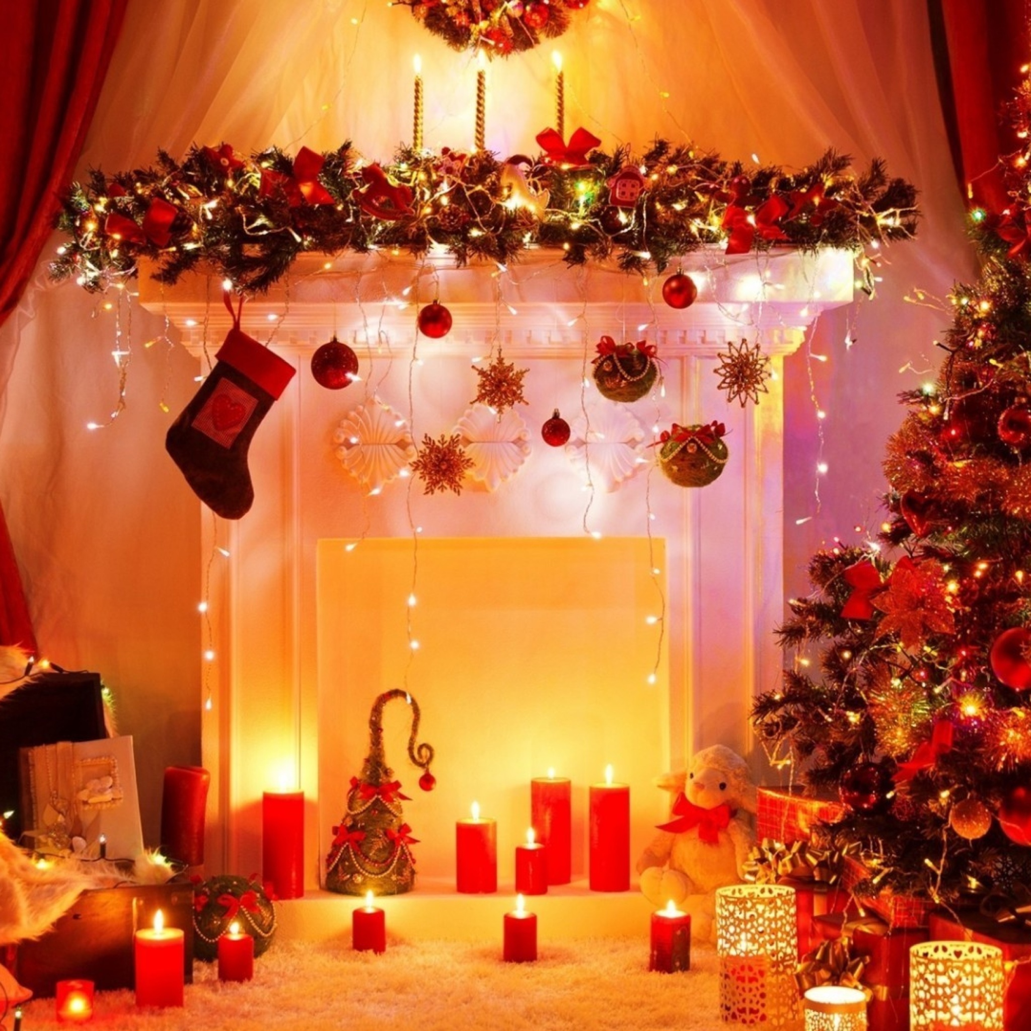 Home christmas decorations 2021 wallpaper 2048x2048