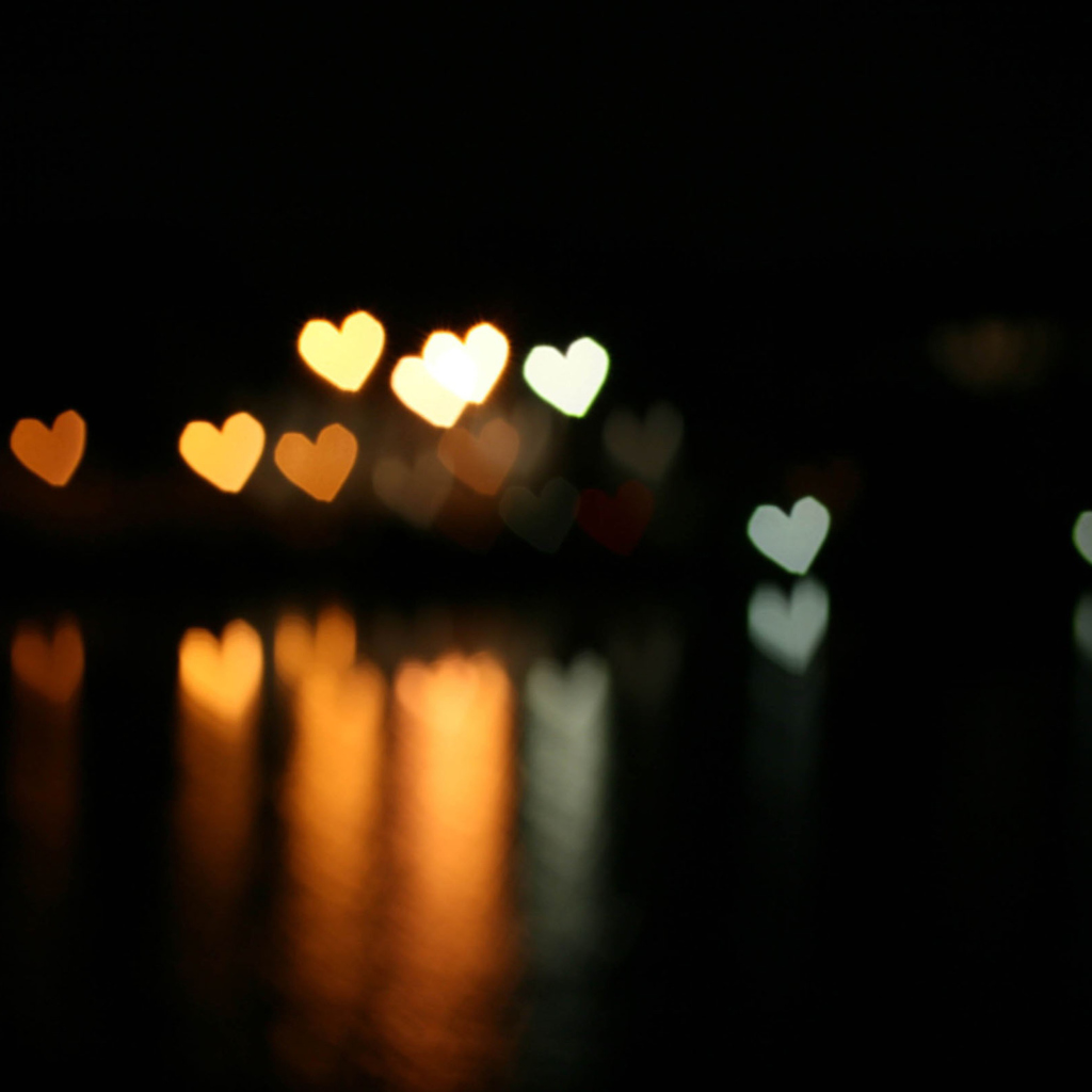 Fondo de pantalla Heart Bokeh 1024x1024