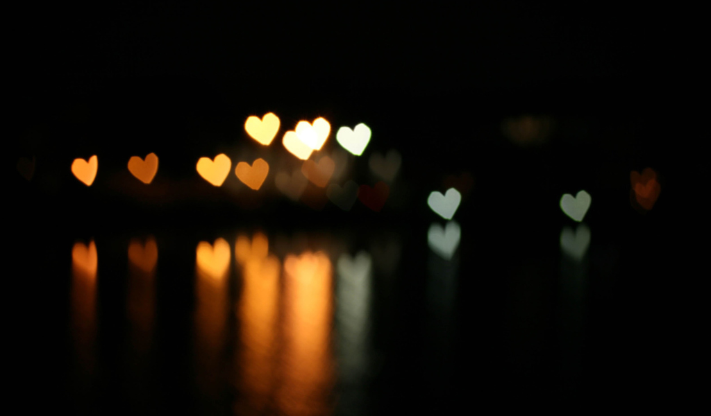 Das Heart Bokeh Wallpaper 1024x600