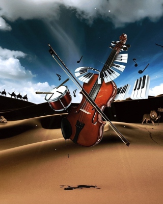 Music And Violin - Obrázkek zdarma pro iPhone 5S