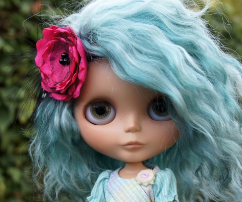 Doll With Blue Hair wallpaper 480x400