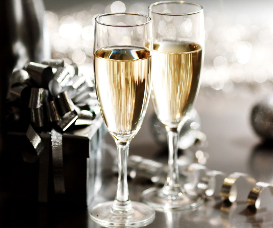 Das New Years Eve Champagne Wallpaper 960x800