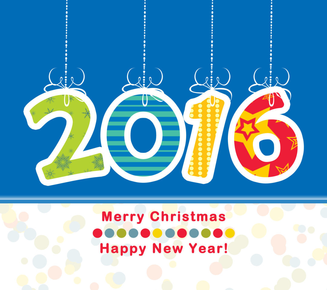Das Colorful New Year 2016 Greetings Wallpaper 1080x960