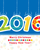 Colorful New Year 2016 Greetings wallpaper 128x160