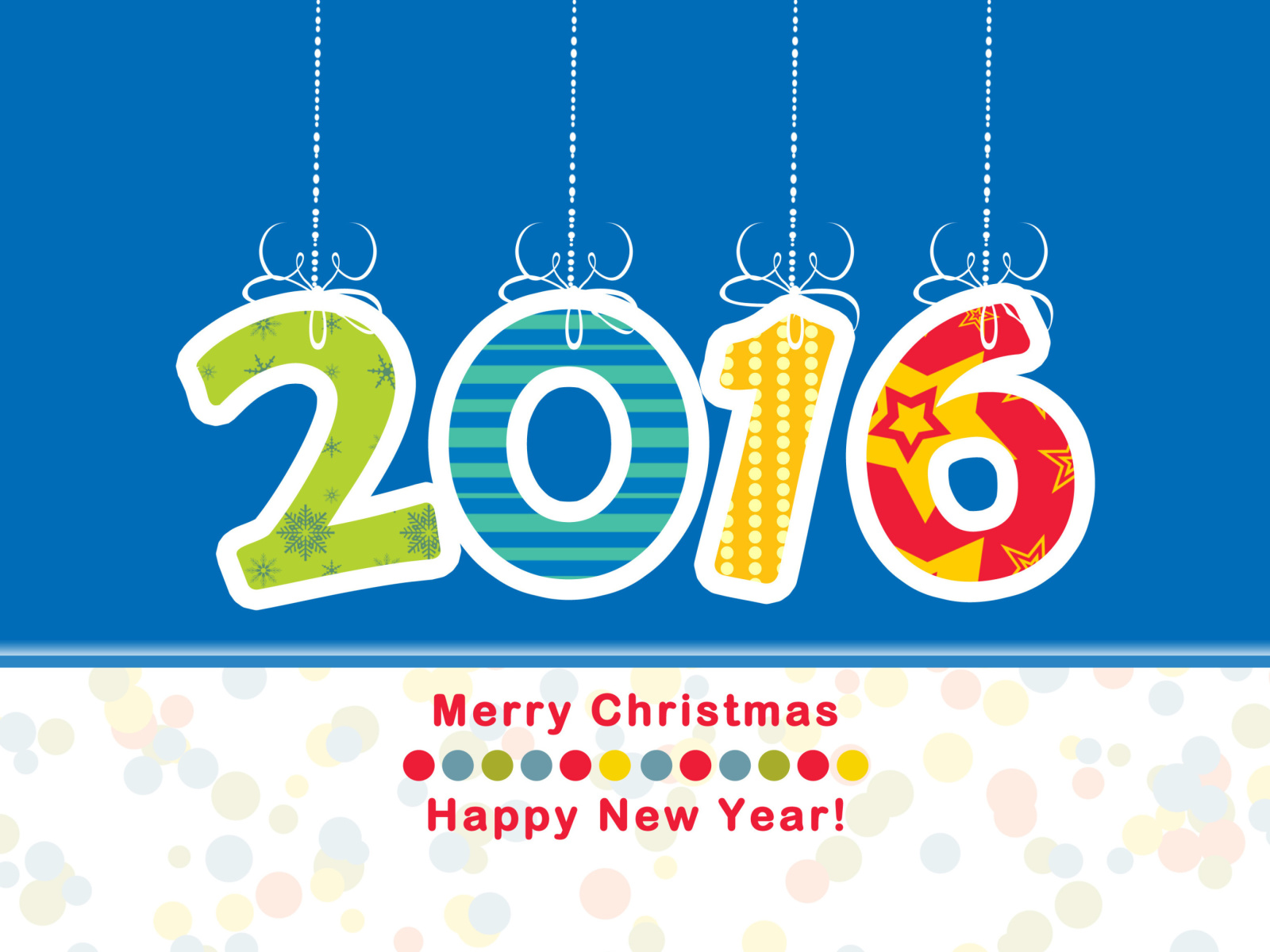 Das Colorful New Year 2016 Greetings Wallpaper 1600x1200