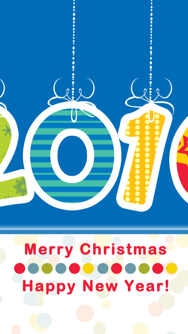 Colorful New Year 2016 Greetings wallpaper 640x1136