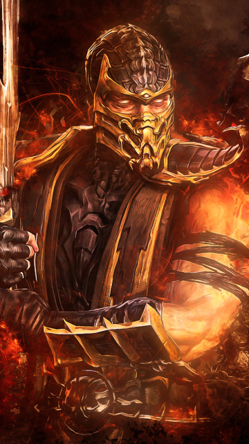 Scorpion in Mortal Kombat wallpaper 360x640