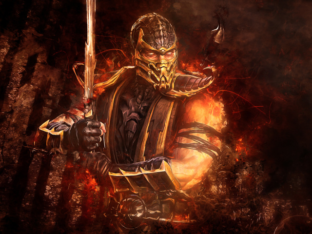 Das Scorpion in Mortal Kombat Wallpaper 640x480