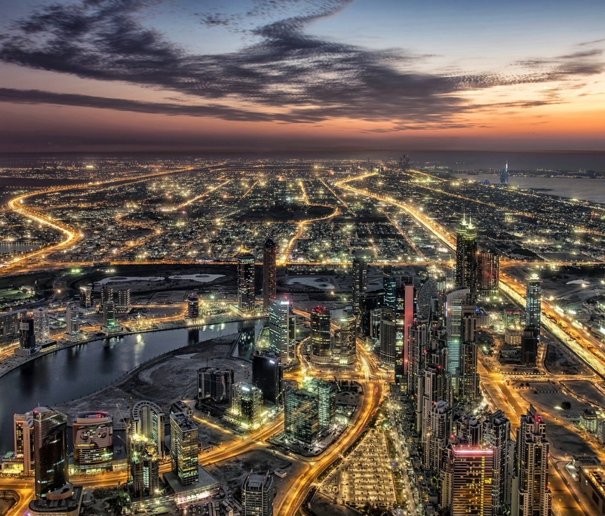 Sfondi Dubai Night City Tour in Emirates 1200x1024