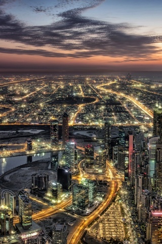 Обои Dubai Night City Tour in Emirates 320x480