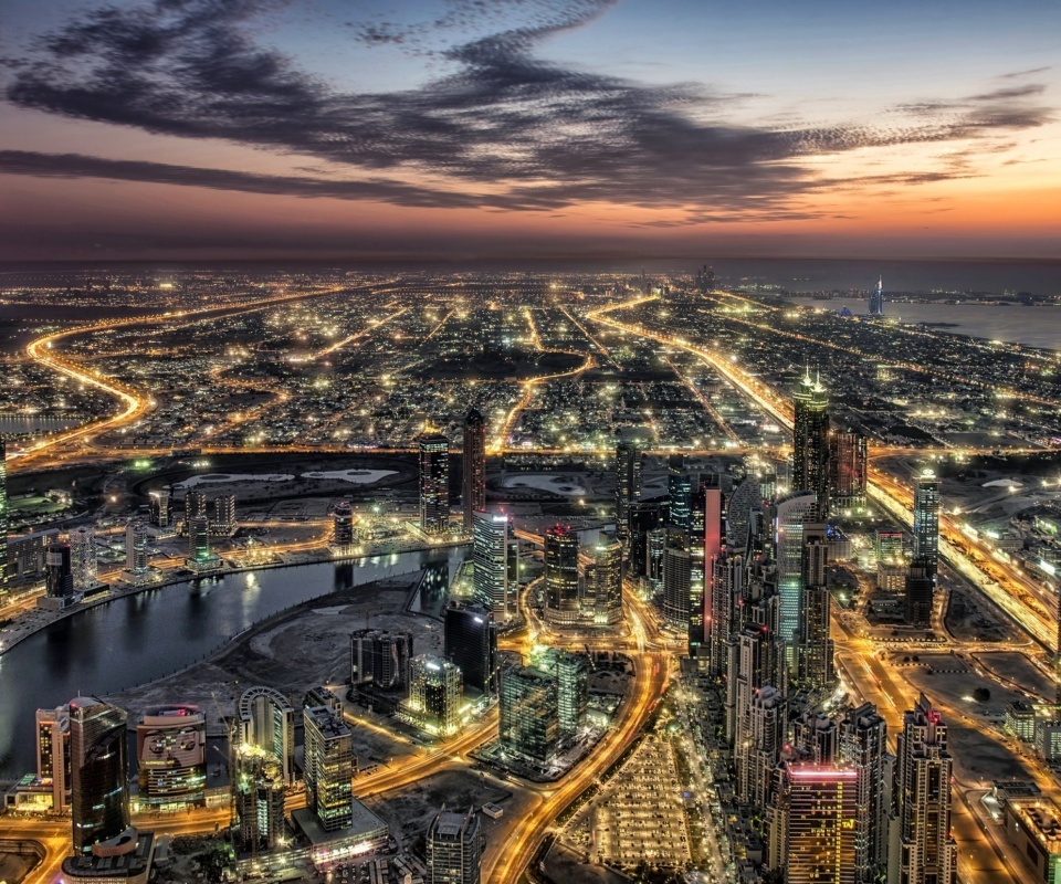 Обои Dubai Night City Tour in Emirates 960x800