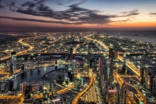 Dubai Night City Tour in Emirates Background for Android, iPhone and iPad