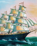 Sailboat in Crimea wallpaper 128x160