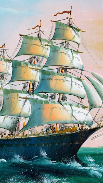 Sailboat in Crimea wallpaper 360x640