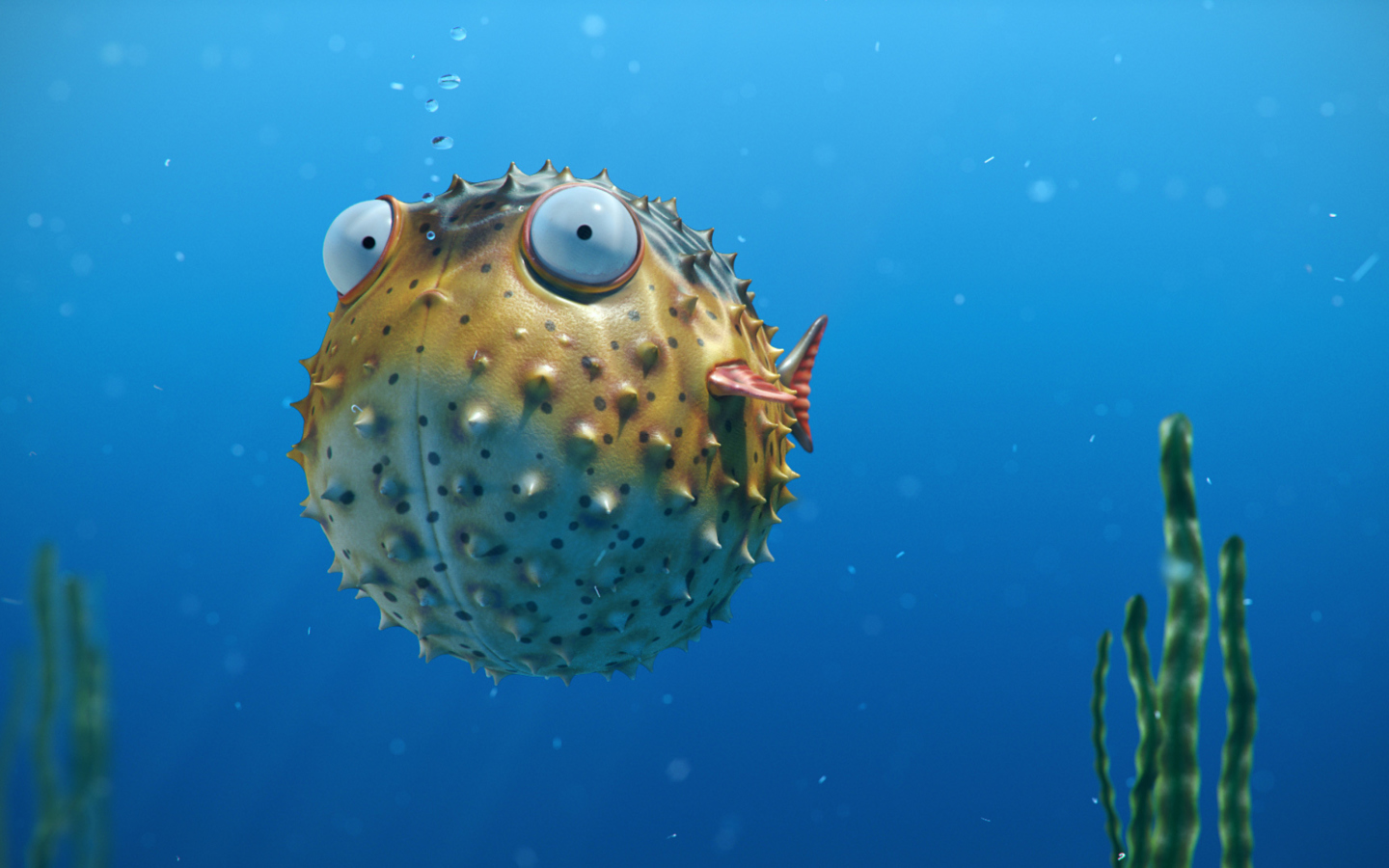 Funny Bubble Fish wallpaper 1440x900