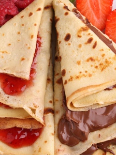 Обои Most delicious pancakes with jam 240x320