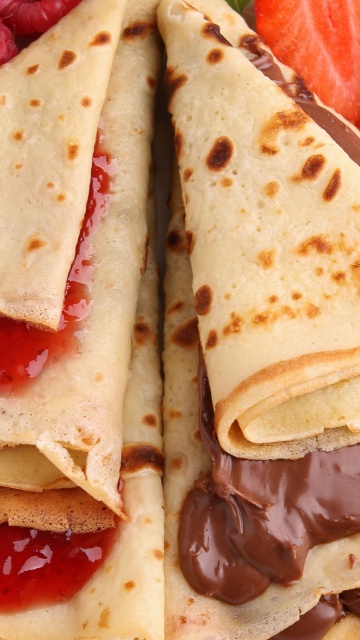 Sfondi Most delicious pancakes with jam 360x640