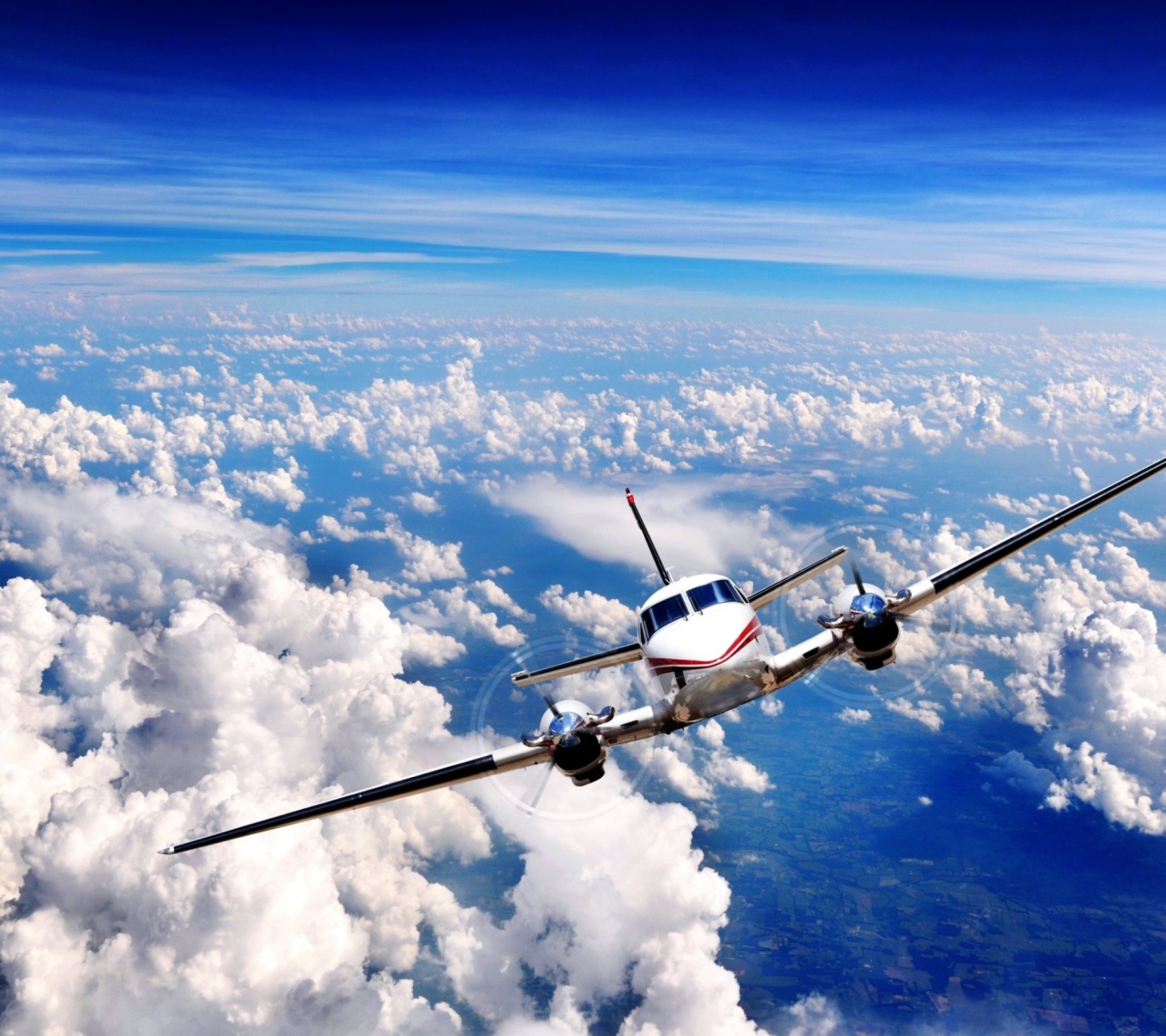 Plane Over The Clouds wallpaper 1440x1280