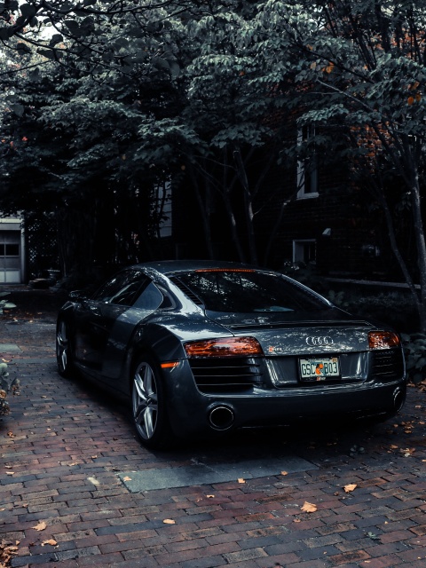 Sfondi Audi R8 Black V10 480x640