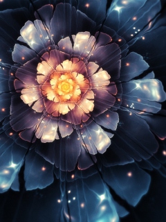 Das Digital Blossom Wallpaper 240x320