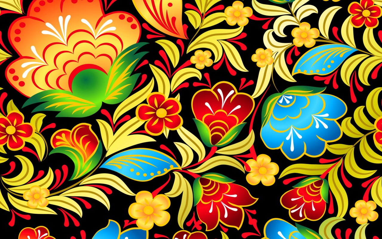 Das Khokhloma Patterns Wallpaper 1280x800