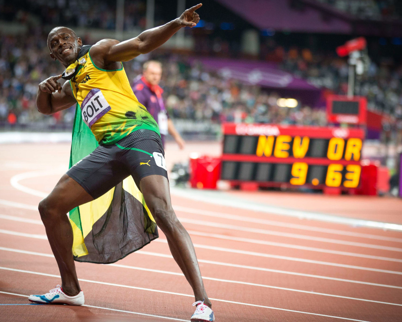 Screenshot №1 pro téma Usain Bolt won medals in the Olympics 1280x1024