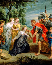 Обои Rubens David Meeting Abigail Painting in Getty Museum 176x220