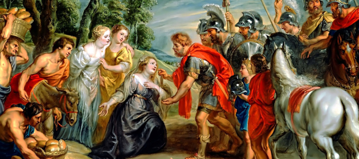Screenshot №1 pro téma Rubens David Meeting Abigail Painting in Getty Museum 720x320