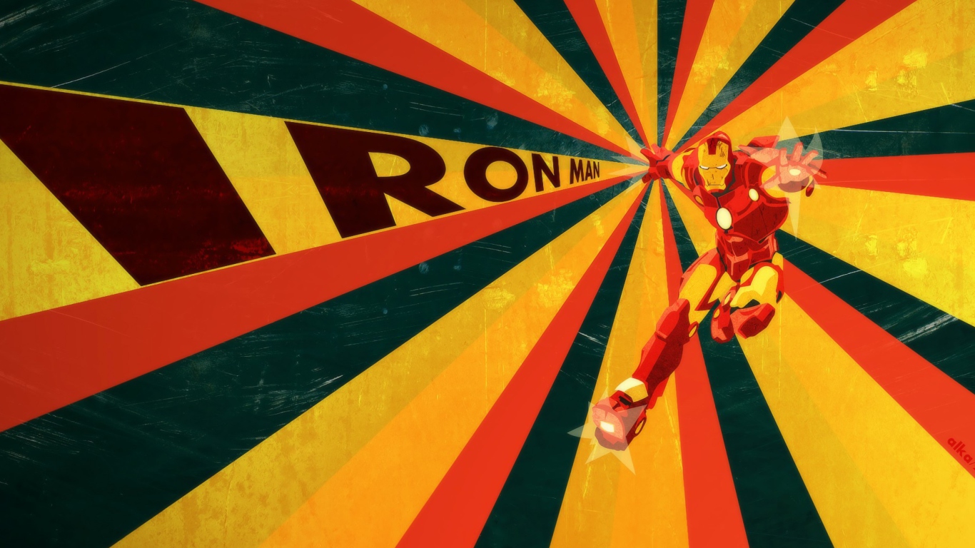 Screenshot №1 pro téma Retro Ironman Art 1366x768