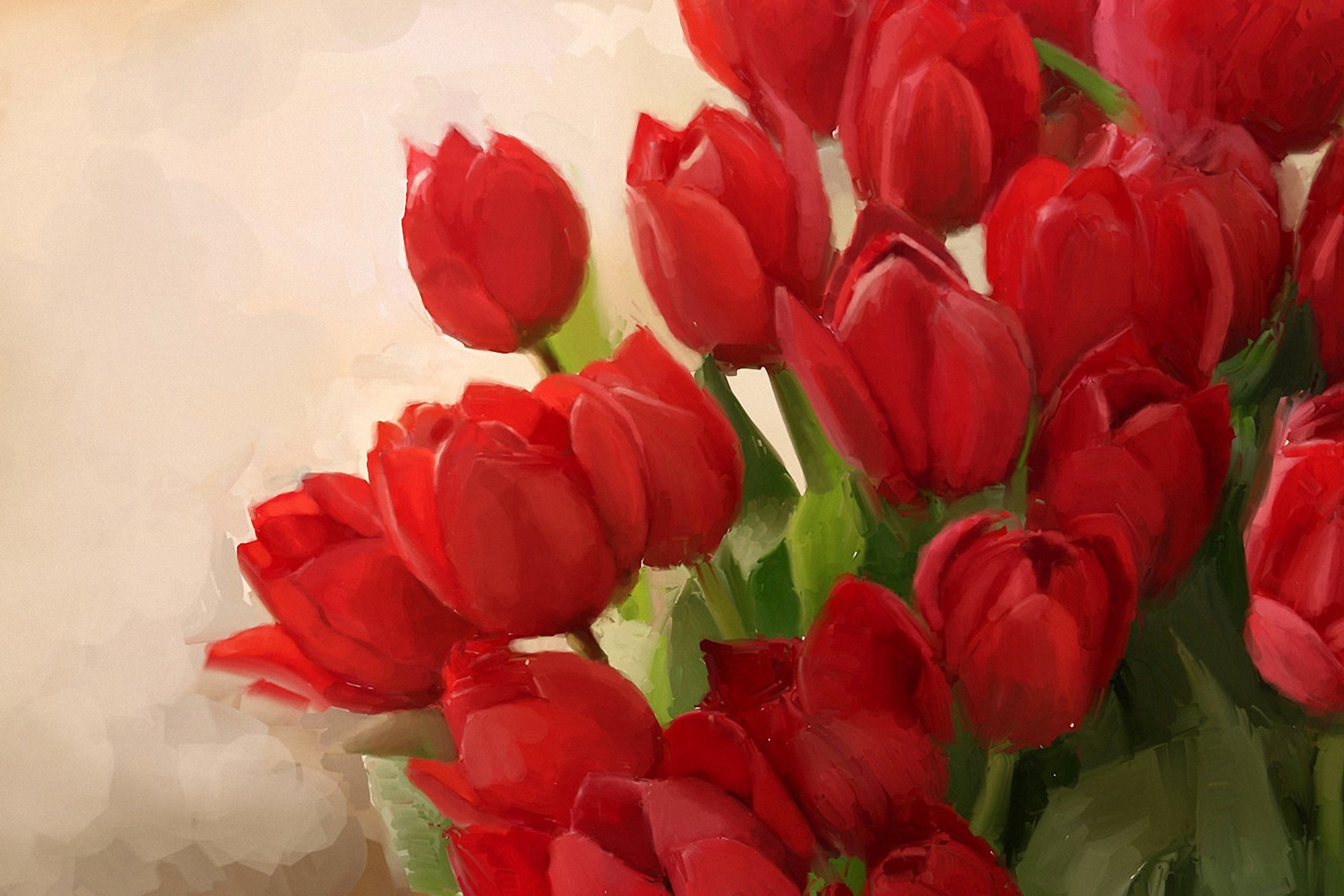 Screenshot №1 pro téma Art Red Tulips 2880x1920