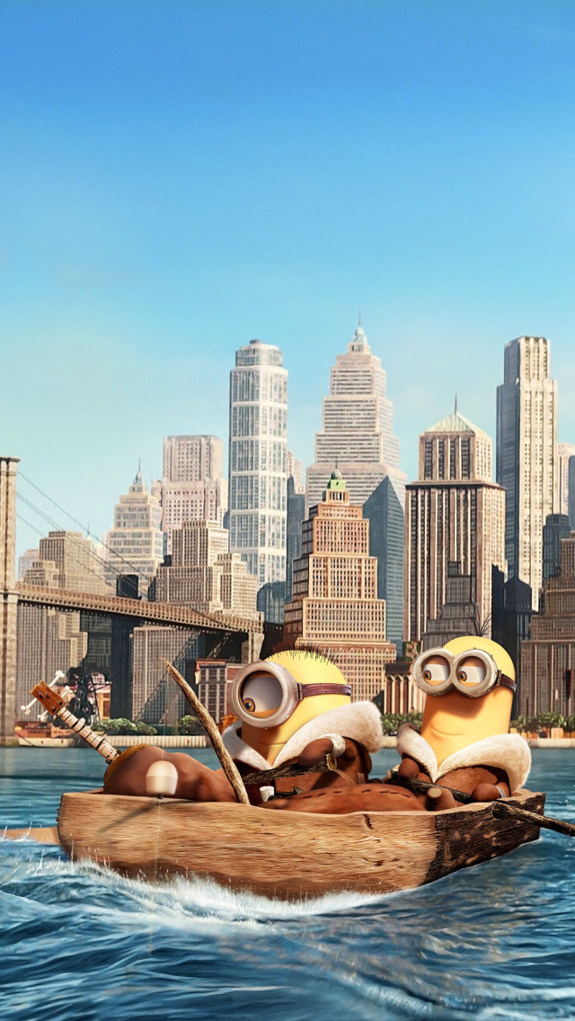 Minions in New York wallpaper 640x1136