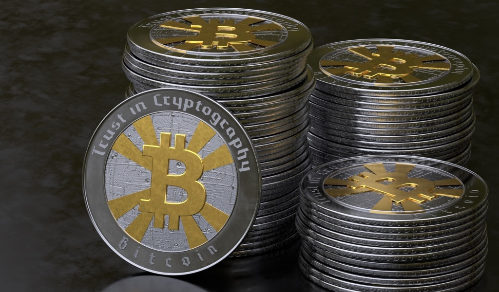 Fondo de pantalla Bitcoin Blockchain, Trust in Cryptography 1024x600